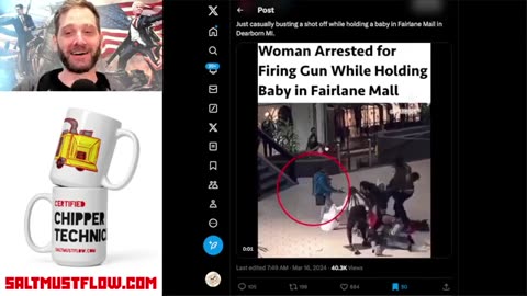 Mom Holding an Infant Fires Gun Into a Group of Kids Fighting in a Mall