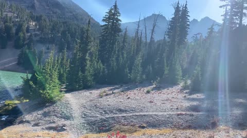 Central Oregon - Three Sisters Wilderness - Green Lakes - Lower Green Lake in All its Windy Fury