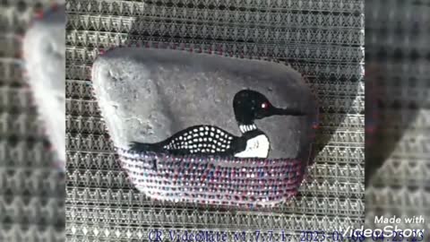 beautiful & unqiue Birds painting on rocks & stones