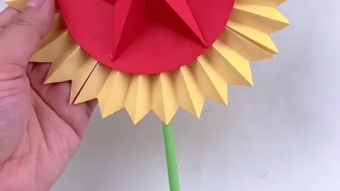 Membuat bunga matahari origami unik lucu