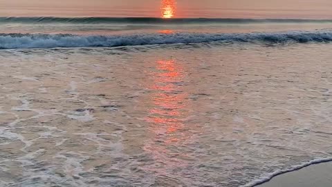 Beautiful scene at beach during sunset