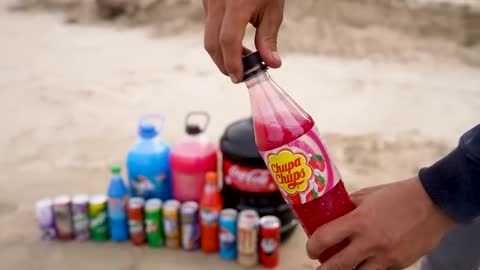 Giant Coca Cola & Big Monster,Chupa Chups, Mtn Dew, Fanta, Mirinda and Mentos soda mix Underground2