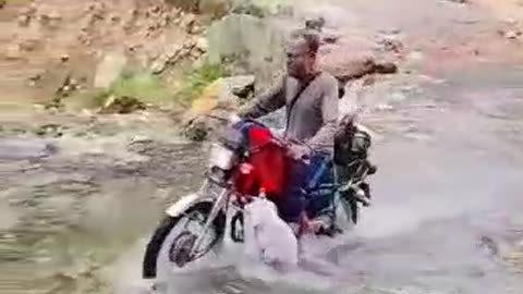 Neelum Valley bike tour water crossing