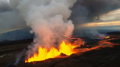 Lava is spilling toward a key Hawaiian highway as 2 volcanoes erupt simultaneously