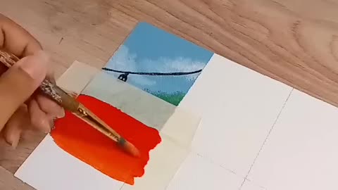 Easy sunset painting idea🌅|| Easy mini acrylic painting tutorial