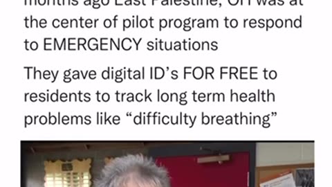 OHIO EAST PALESTINE ⬆️ DATE A PILOT PROGRAM THAT GAVE FREE DIGITAL 🆔 TO RESIDENTS 🤷3 MONTHS PRIOR TO DISASTER