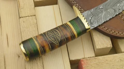 Damascus Best Knives USA(Hand Crafted)CUSTOM MADE DAMASCUS BOWIE KNIFE