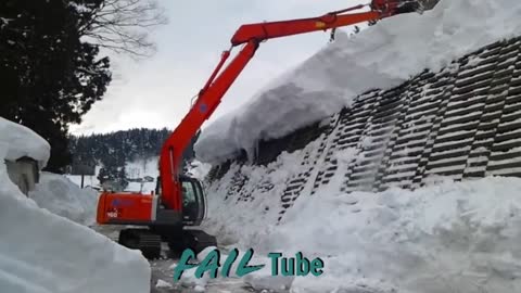 Awesome Roof Snow Removal Tools ! Amazing Snow Sliding Off The Roof