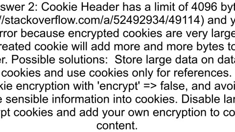 Laravel cookie storage gets exceeded after every few visits