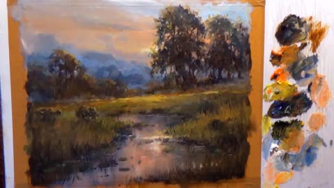 How to paint landscape | Morning Oil Painting Landscape Tutorial | Creative Fine Art