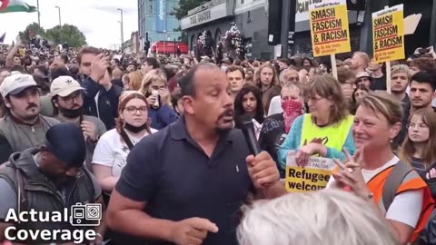 Bigoted Labour councillor in the UK urging crowd to cut white people’s throats