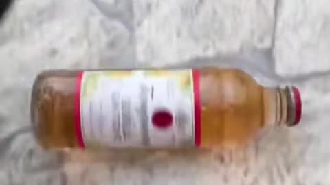 Bottles breaking test on stairs