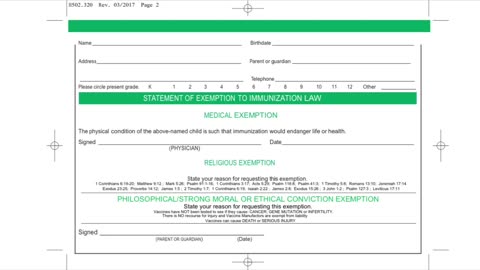 Prefilled legal exemption form. Just sign and turn in