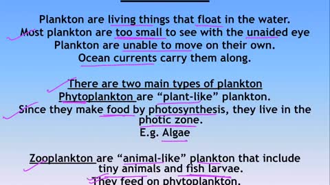 Environment and Ecology Lecture 9.1 - Marine Organisms