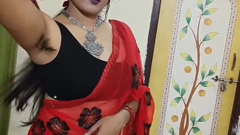 Hot RajLaxmi Bhabhi Red & Black Saree Short Vlog 💕💕💕