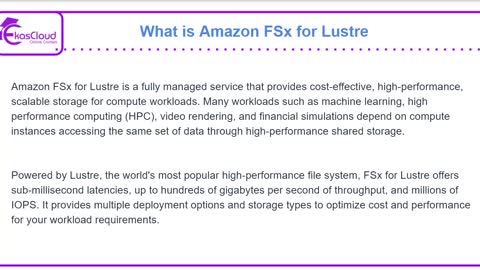 #AWS Amazon FSx for Lustre | Ekascloud | English