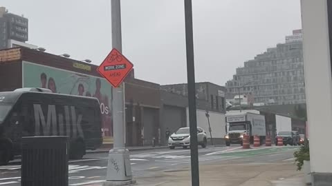 Fierce Winds Whip Stop Sign Back and Forth