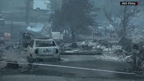 Heavy damage after Mill Fire in Northern California