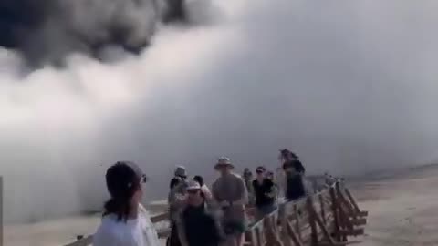 BREAKING - A large eruption occurred at one of Yellowstone’s geysers at Biscuit Basin.