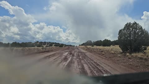 (ThrowDown) (heavy metal) Muddy road vs tiny Honda fit. Will he get stuck? "Come get some." -Dana