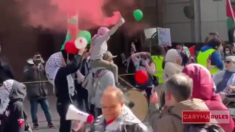 People express joy in Canada's Toronto after Iran launched retaliatory strikes against IsraHell