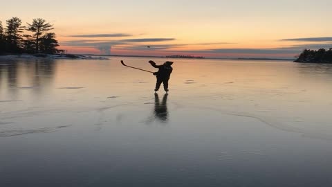 Playing Hockey on a Frozen Lake