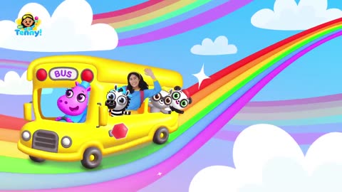 🚌 Wheels on the Bus | Nursery Rhymes | Educational Video for Kids | Hey Tenny!