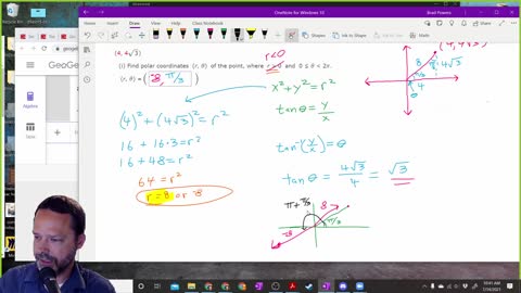 Calculus 2 - Section 10-3 - Class Example of Converting Cartesian to Polar Coordinates