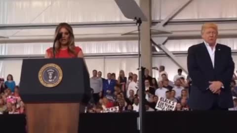 Melania Trump and Donald Trump recite the Lord’s Prayer on Easter Sunday 2022.