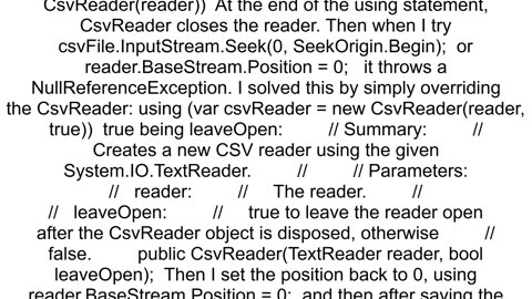 How to write a CSV file after reading it with CsvHelper