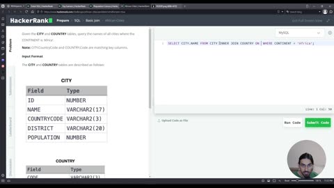 African Cities | SQL Basic Join | HackerRank Solution