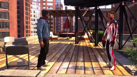 Miles Morales and Uncle Aaron Davis (Prowler) Rooftop Meetup - Spider-Man 2