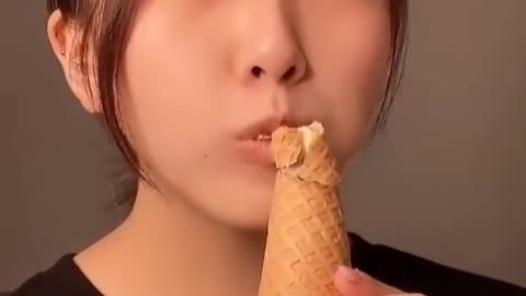 Ice-cream Sucking by a hot girl