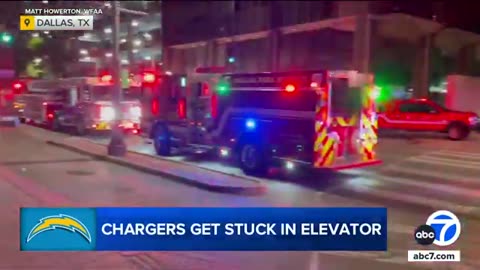 Chargers players crawl through ceiling panel to escape stuck elevator at Dallas hotel