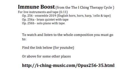 *Immune Boost* for English horn, horn, harp, 'cello & tape, Op. 256 by Richard Burdick