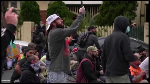 Australia Melbourne anti lockdown and anti forced vaccination protests Police using rubber bullets