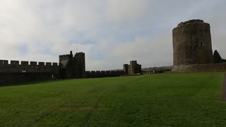 Inside Pembroke castle. Virtual tour. Wales