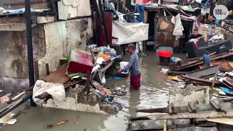 Tropical Storm Nalgae brings death and destruction to Philippines | USA TODAY #Philippines #Flood