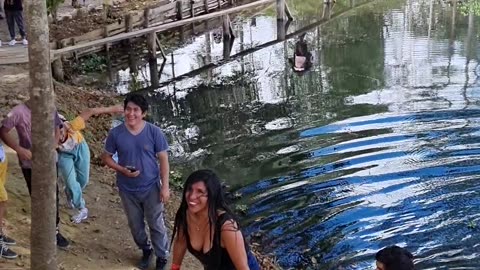 Rope Swing Into The Lagoon