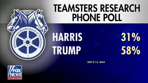 HUGE NEWS! Trump gets 58 % vs Harris 31 % of Teamsters Union members vote