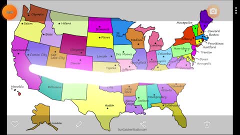 USA divided in 2 physically and politically: east and west physically, in 2 islands