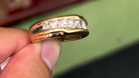 Real Gold & Natural Diamond His & Hers Wedding Ring Set