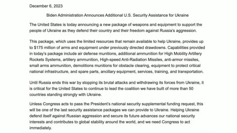 ⚡️The United States is providing Ukraine with a new arms package worth $175 million