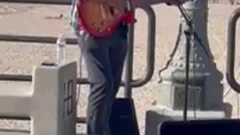 Filipino American Street Performer Rene'Galeon Busking at the Huntington Beach Pier