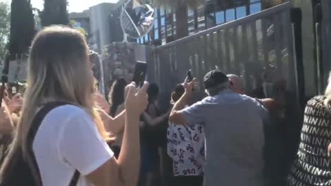 Paris, France: Vaccine Passport Protesters Shake Gate, Sept. 4, 2021