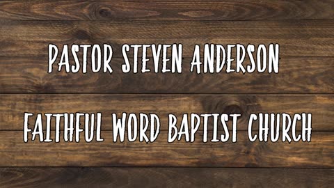 Cleanliness and Sanitation | Pastor Steven Anderson | 03/26/2006 Sunday PM