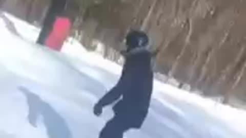 Ski rail splits faceplant scorpion