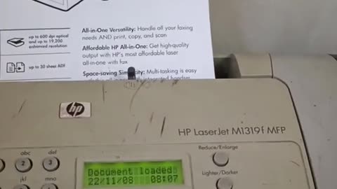 HP laserjet M 1319 Printer Photocopy test HD - HP laserjet fax printer - Hp Printer