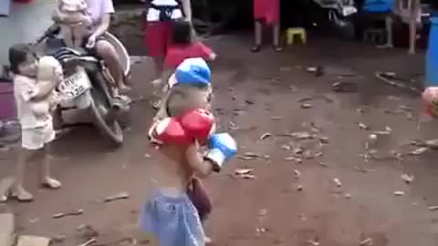 Kids funny boxing