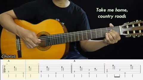 Take me Home , Country Roads - John Denver Lyrics,Toturial,Chords